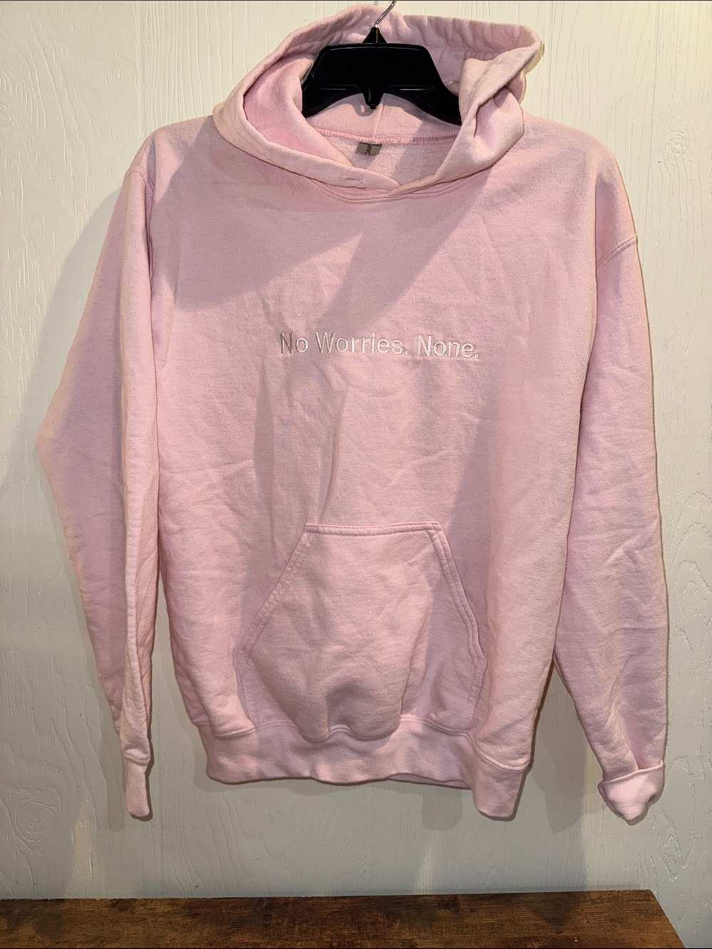 No Worries, None. Pink Pullover Hoodie